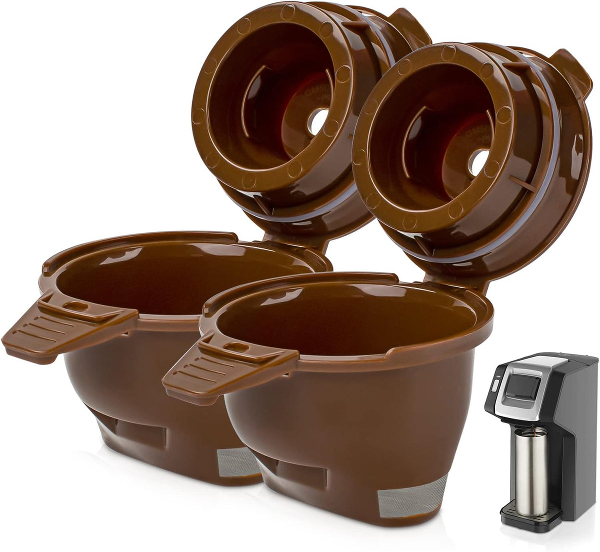 Single Serve Ground Coffee Brew Basket Reusable Coffee Filter Brown (2 Pack) L515546