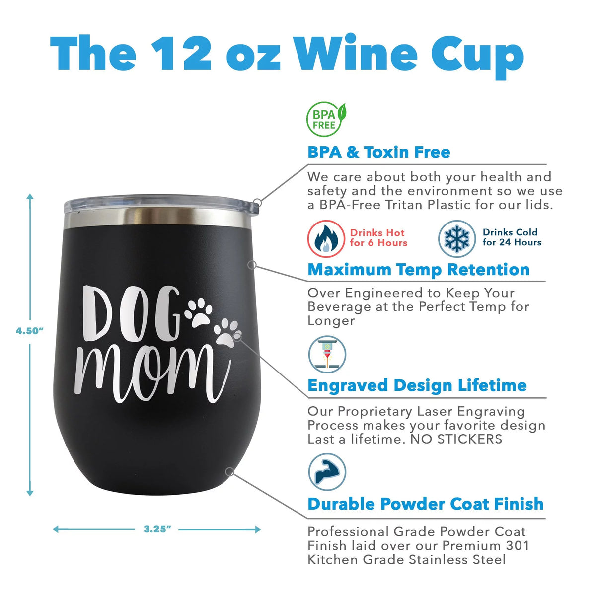 12 oz Engraved Red Wine Cup T840503