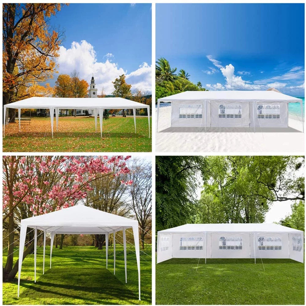 10'x30' Outdoor Canopy Tent with 8 Side Walls White V177