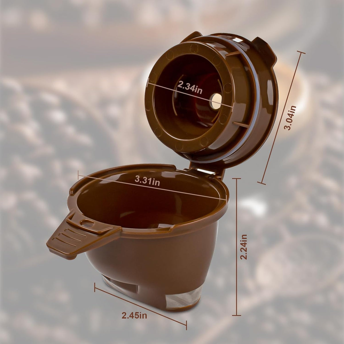 Single Serve Ground Coffee Brew Basket Reusable Coffee Filter Brown (2 Pack) L515546