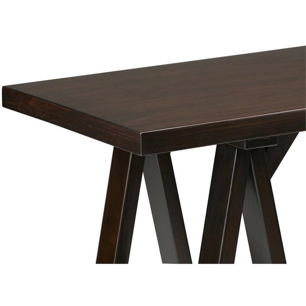 Solid Wood Console Table in Dark Chestnut Brown E71204