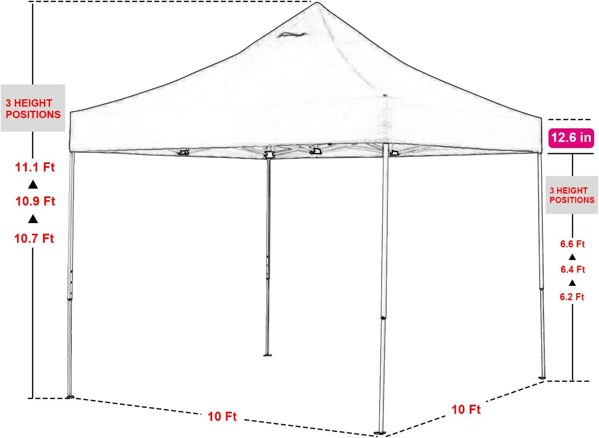 10'x10' Pop Up Gazebo Canopy Tent with Sidewalls Heavy Duty Steel Frame Instant Shelter with Wheeled Carry Bag Q920180
