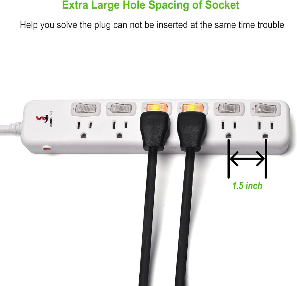 12 Pack Surge Protector Power Strip with Individual Switch V6073