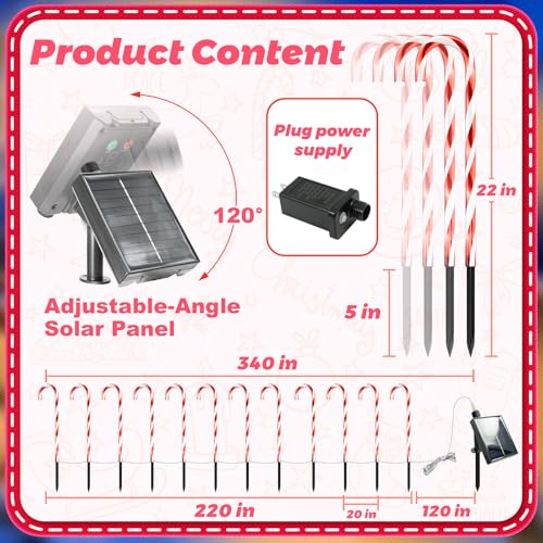 12 Pack Red Candy Cane Pathway Lights C85050