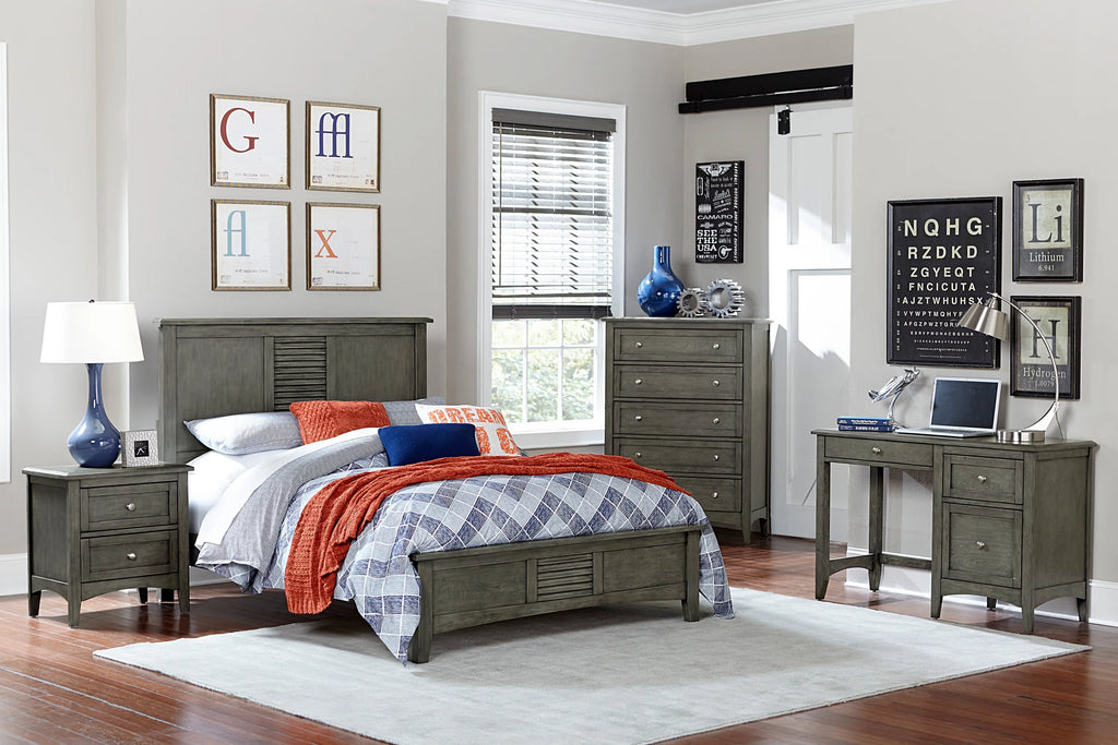 Cool Gray 1pc Writing Desk with 2 Drawers Y151780