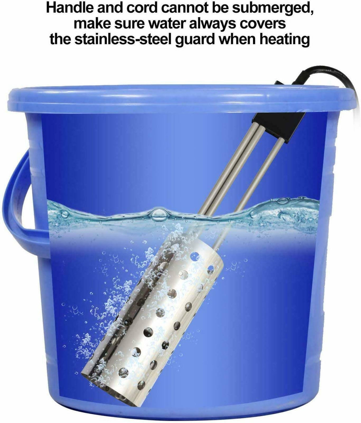 1000W Electric Immersion Heater with 304 Stainless-Steel Guard H155752