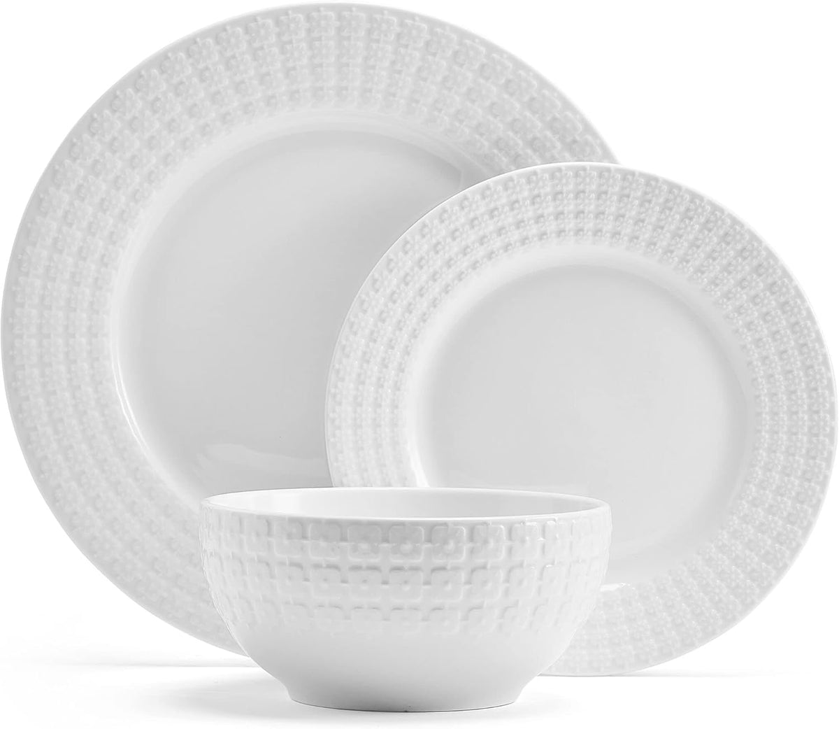 12 Piece White Dinnerware Set U41220