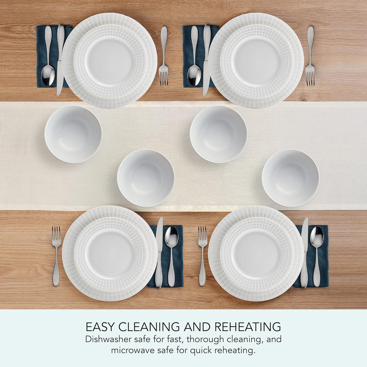 12 Piece White Dinnerware Set U41220