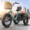 Electric Tricycle 20" Fat Tire 3 Wheel Folding with Large Rear Basket G218
