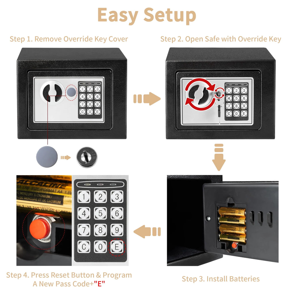 0.2 Cubic Feet Electronic Digital Steel Safe Box Z672