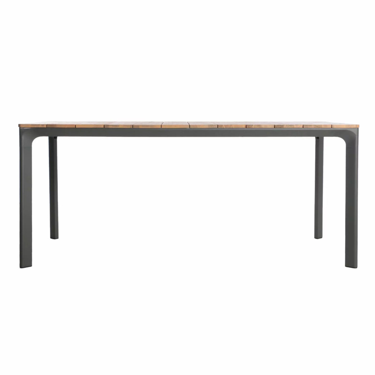 Aluminum and Wood Rectangular Dining Table J34075