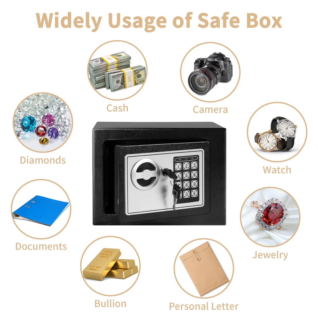 0.2 Cubic Feet Electronic Digital Steel Safe Box Z672