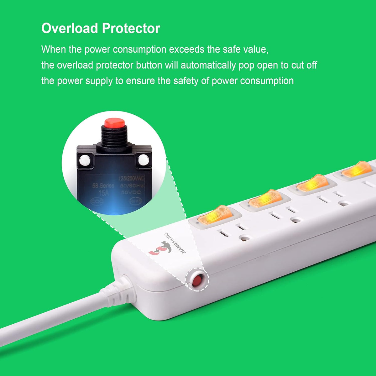 12 Pack Surge Protector Power Strip with Individual Switch V6073
