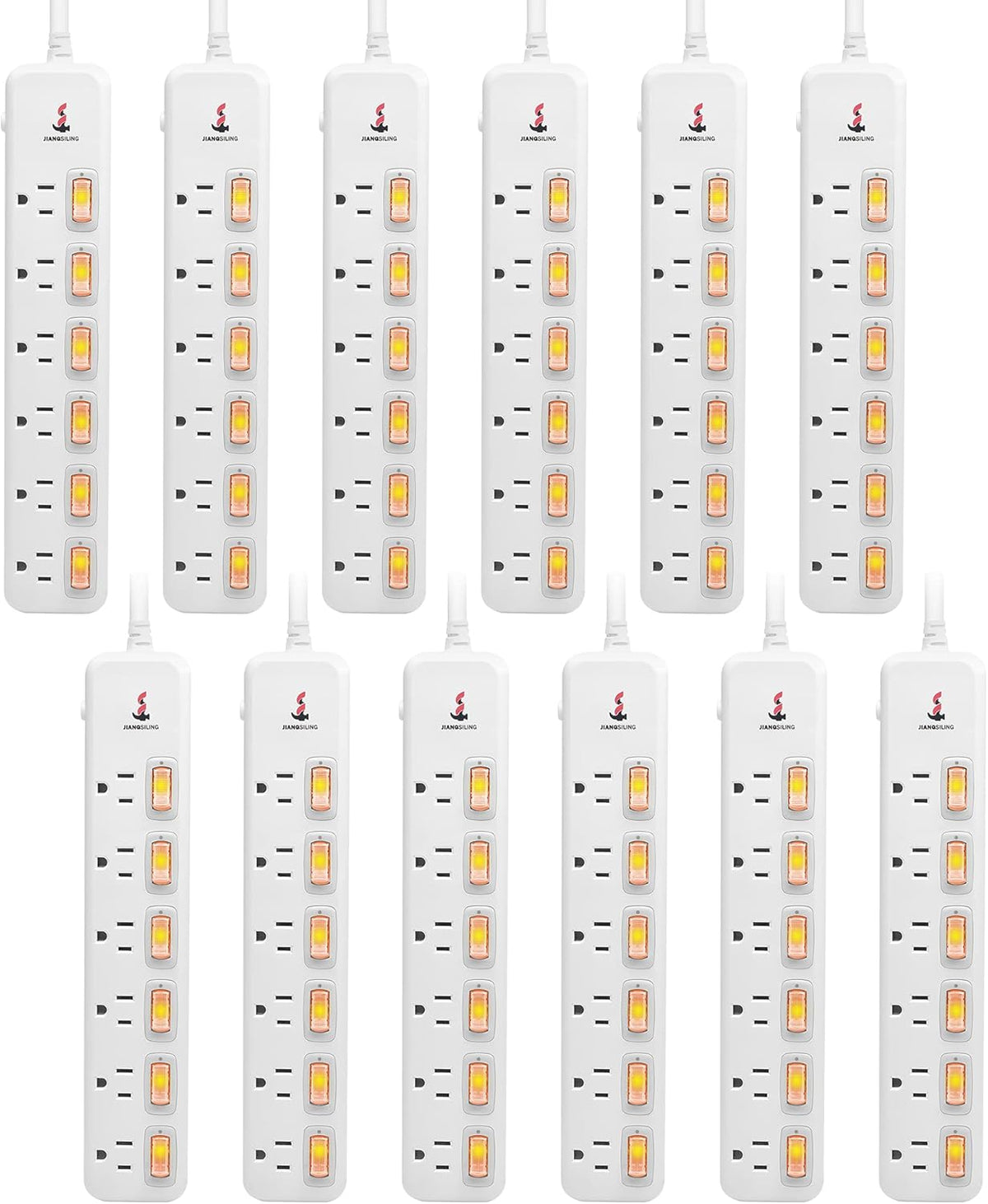 12 Pack Surge Protector Power Strip with Individual Switch V6073