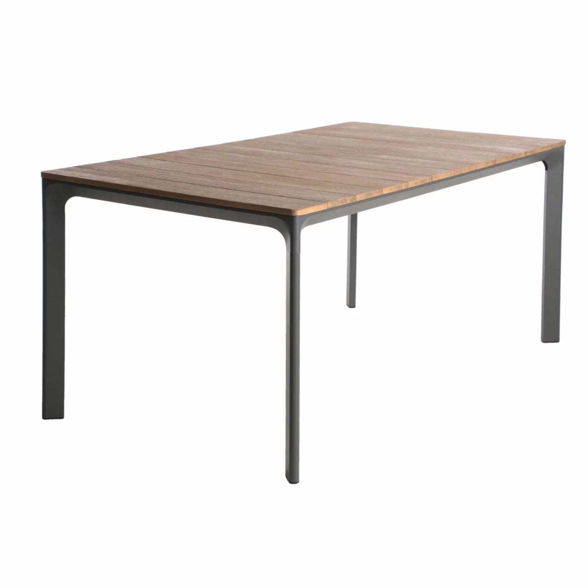Aluminum and Wood Rectangular Dining Table J34075